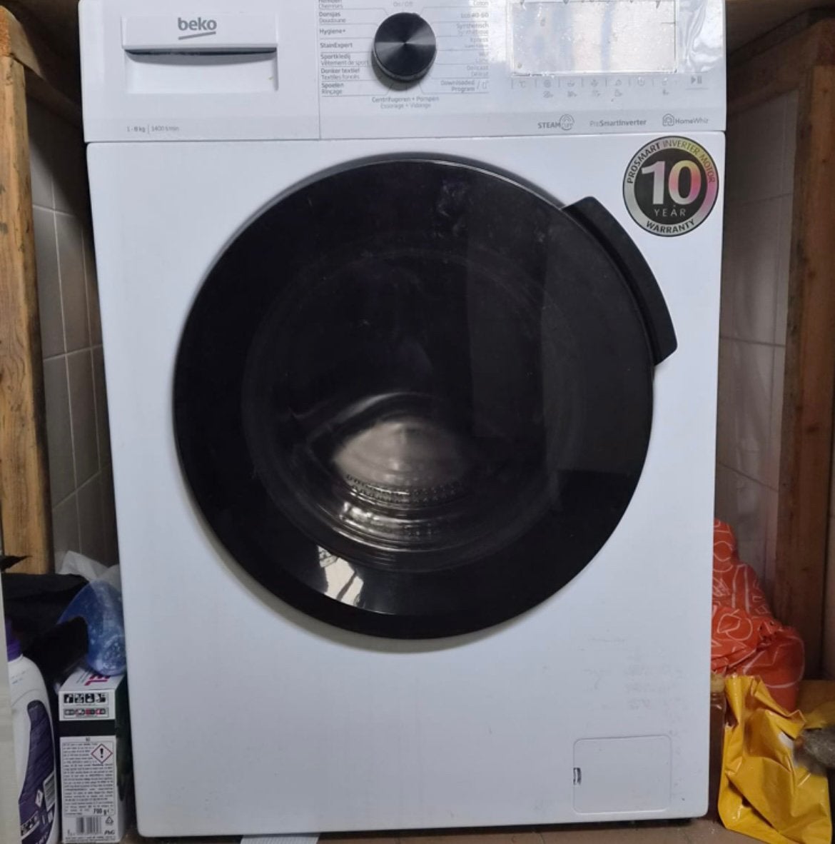 Wasmachine, gasfornuis en koelkast, 6 tot 8 kg, Ophalen, Zo goed als nieuw, 85 tot 90 cm