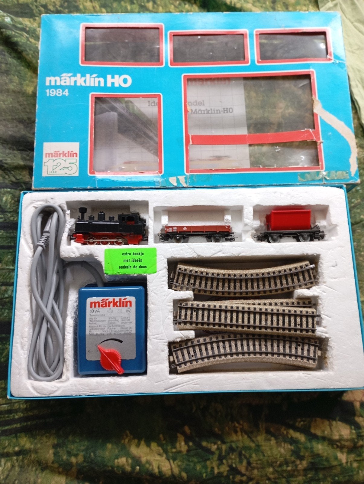 Märklin HO goederen trein met trafo en extra rails, Wisselstroom, Ophalen of Verzenden, Märklin, Gebruikt