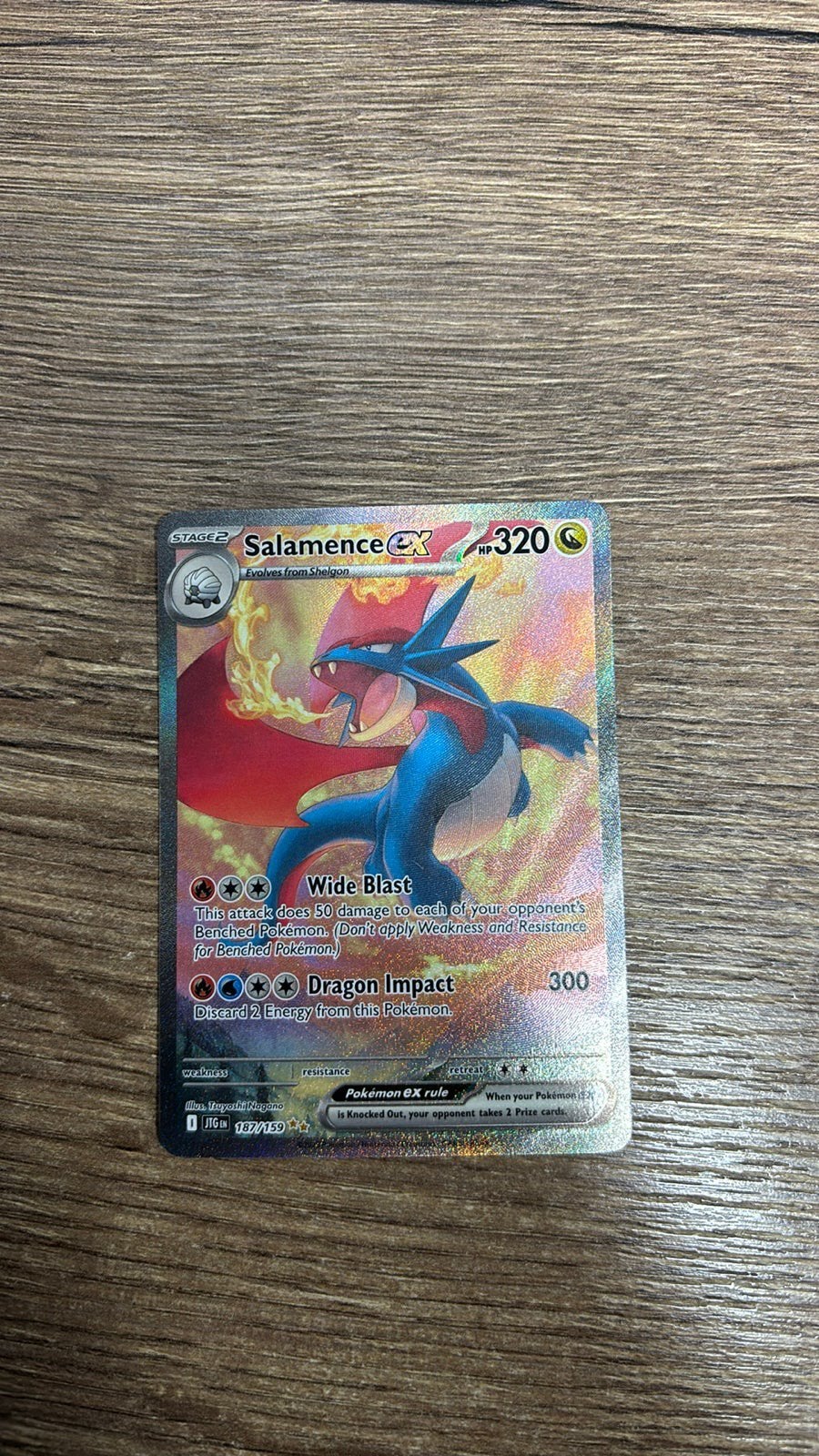 Salamence ex 187/159 Pokémon kaart, Ophalen of Verzenden, Zo goed als nieuw, Losse kaart, Foil