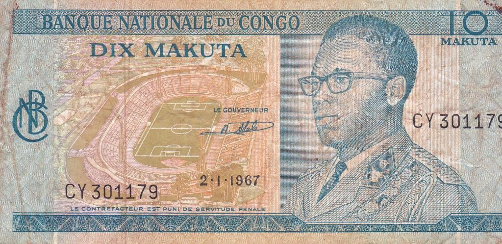 NATIONALE DU CONGO DIX MAKUTA  Gebruikt, Ophalen of Verzenden, Overige landen