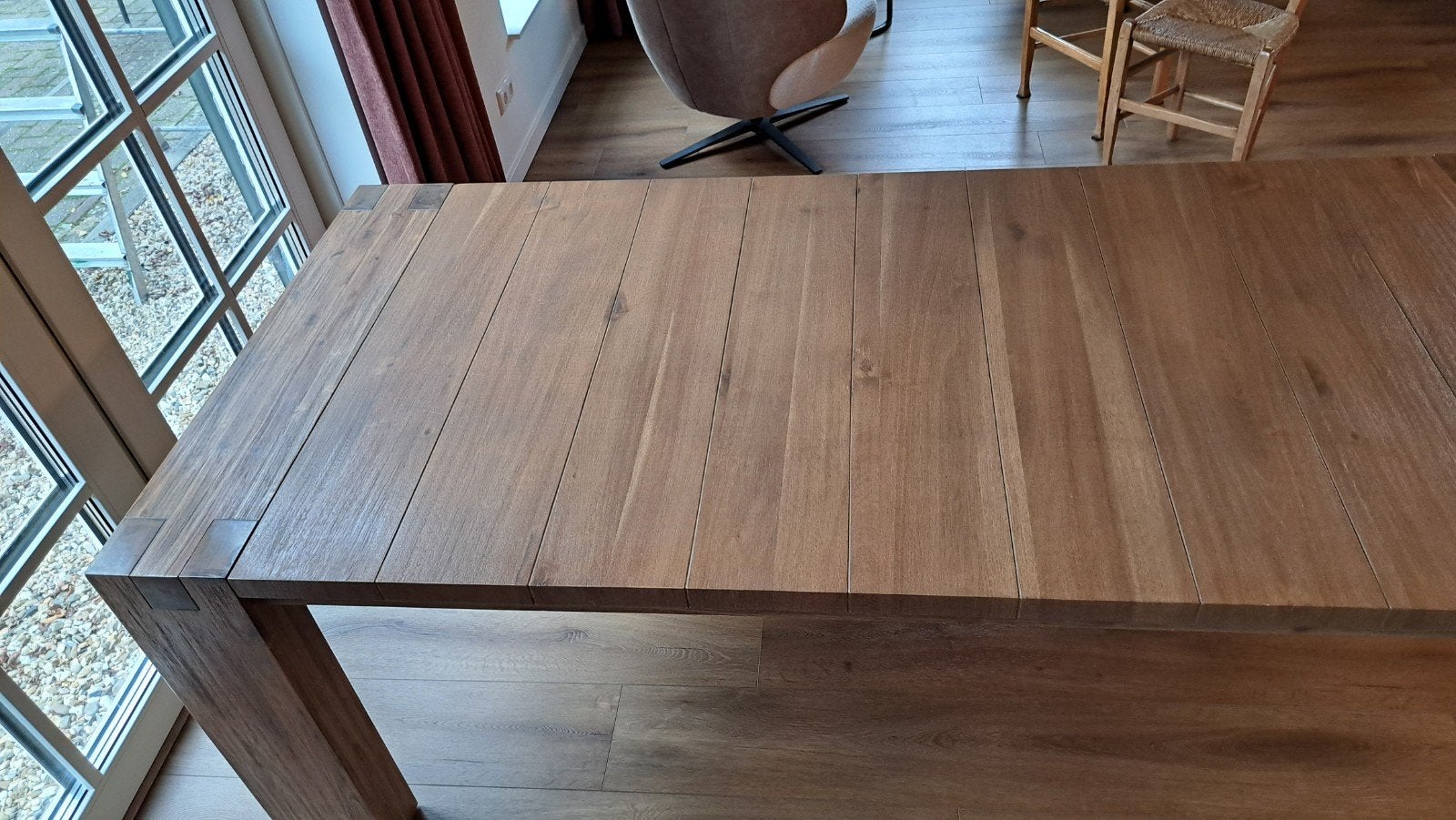 Mooie grote eettafel 220x100, Ophalen, Gebruikt, 100 tot 150 cm, 200 cm of meer