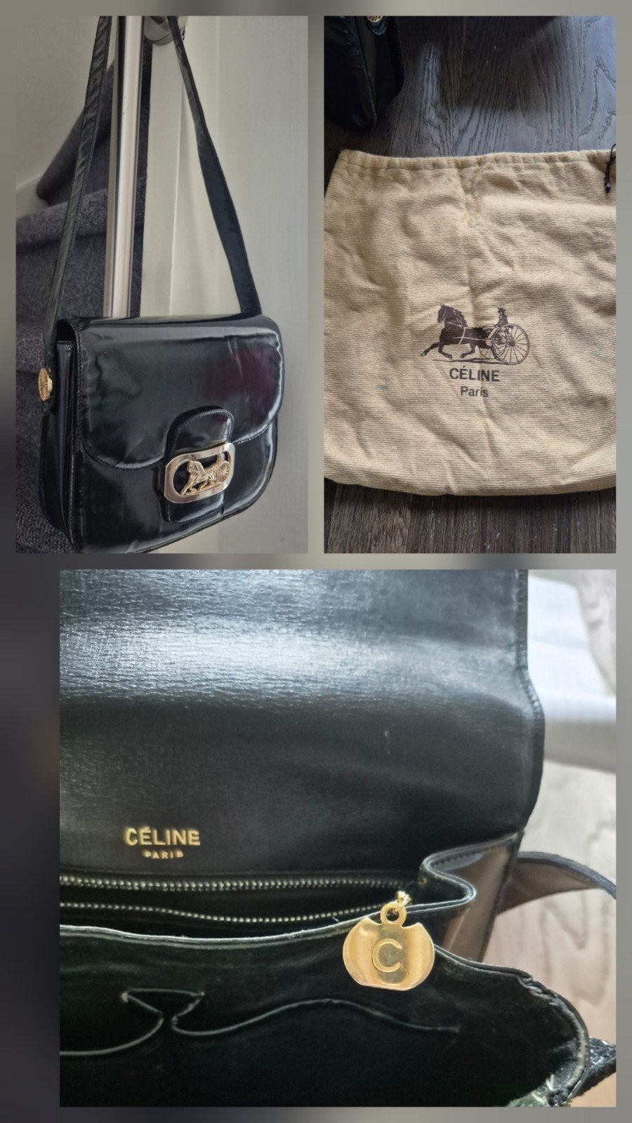 CELINE JAREN 70 UNIEK ZELDZAME TAS, Ophalen of Verzenden, Gebruikt, Zwart, Schoudertasje