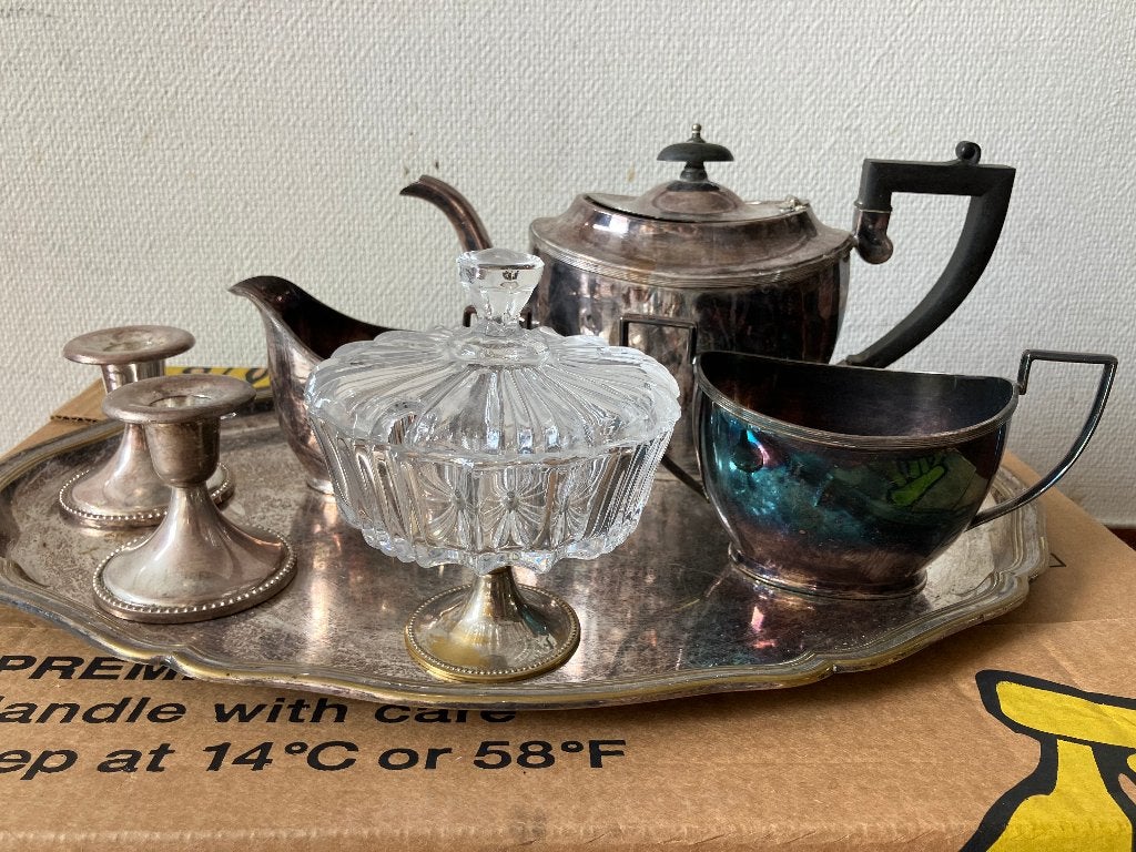 antiek zilver theeservies, Ophalen of Verzenden