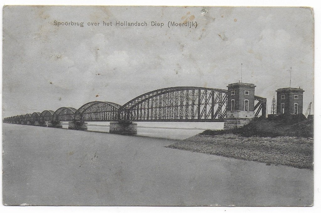 Moerdijk Spoorbrug Gelopen Ansichtkaart uit 1909 ( B6692, Verzamelen, Ansichtkaarten | Nederland, Ophalen of Verzenden, Voor 1920