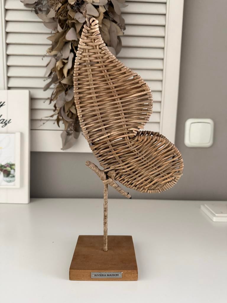 Riviera Maison vlinder decoratie op voet, Nieuw, Ophalen of Verzenden, Landelijk, Natuurlijk materiaal