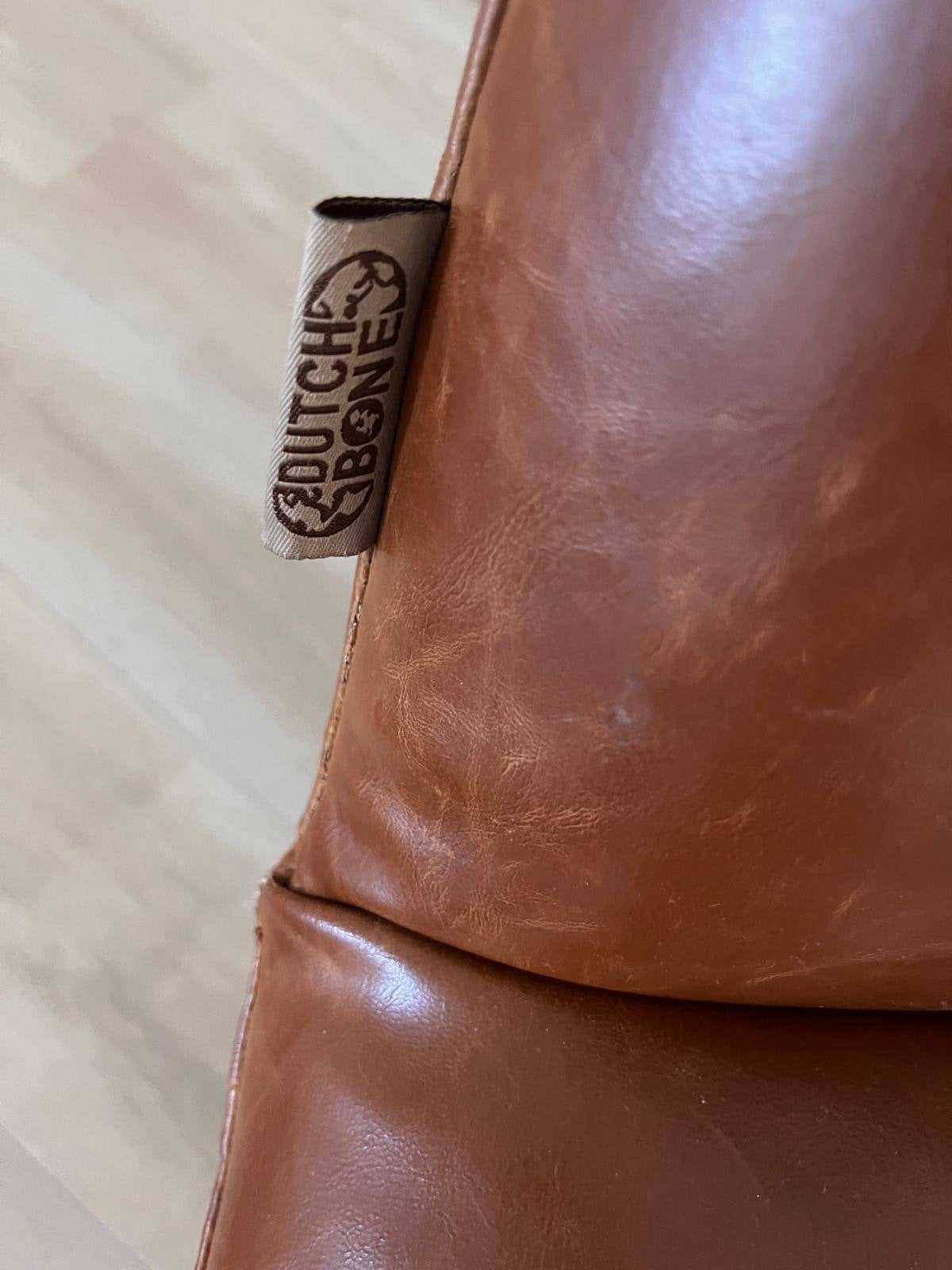 Dutchbone leren fauteuil - Bruin, Ophalen, Gebruikt, Bruin, Leer
