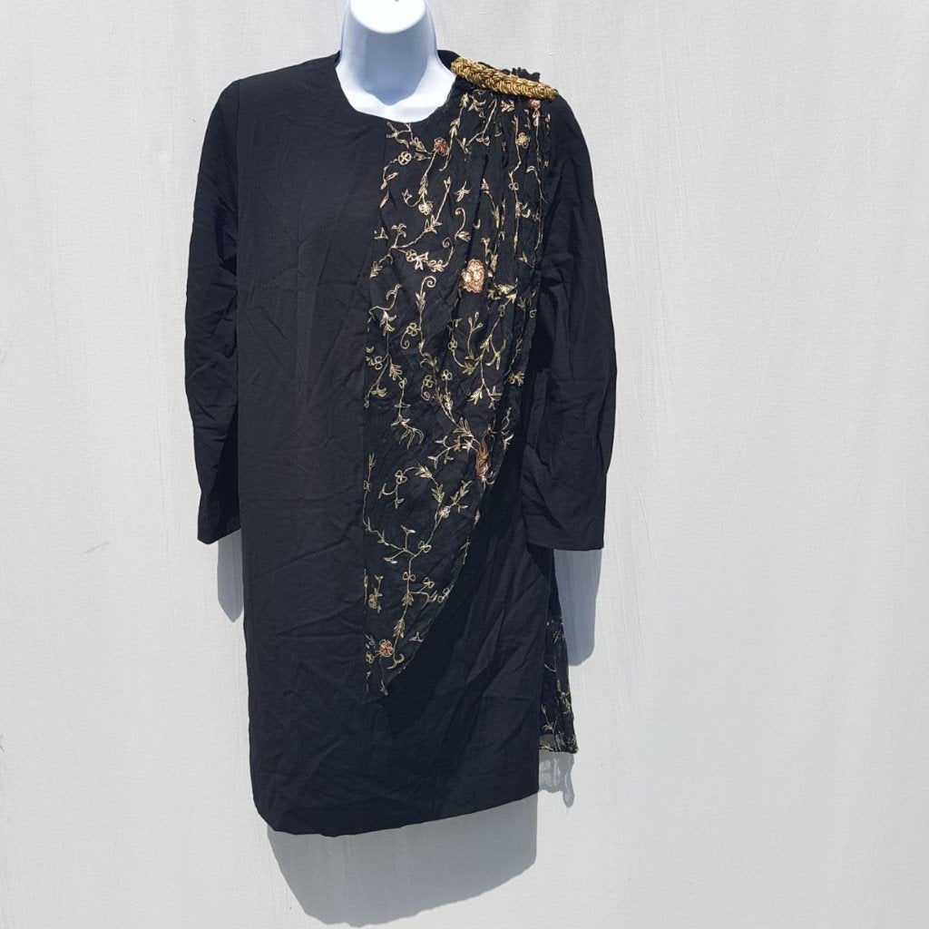 Prachtige jaren 80 jurk. zwart, goudkleurig sticksel. Mt 38, Kleding | Dames, Carnavalskleding en Feestkleding, Maat 38/40 (M)