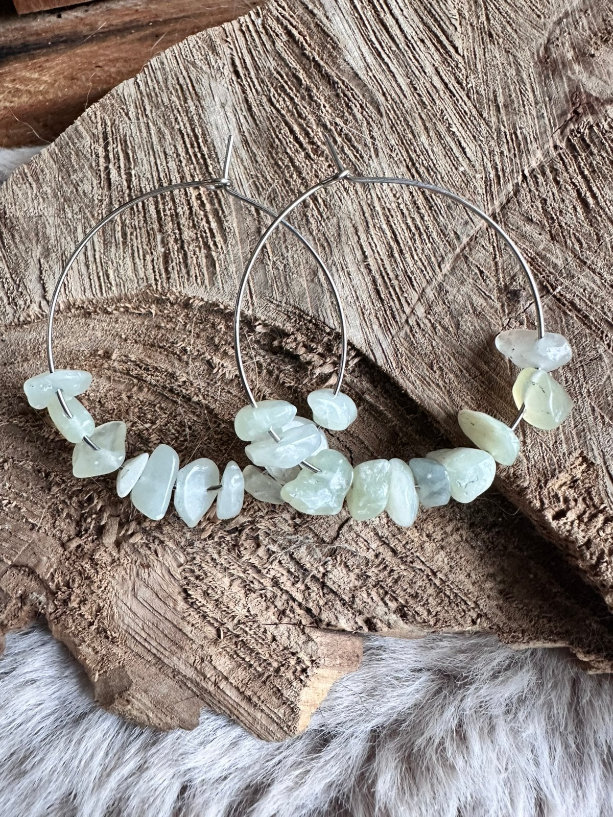 Boho oorbellen /creolen / splitstenen / Ibiza / nieuw, Sieraden, Tassen en Uiterlijk, Ophalen of Verzenden, Nieuw, Zilver, Overige materialen