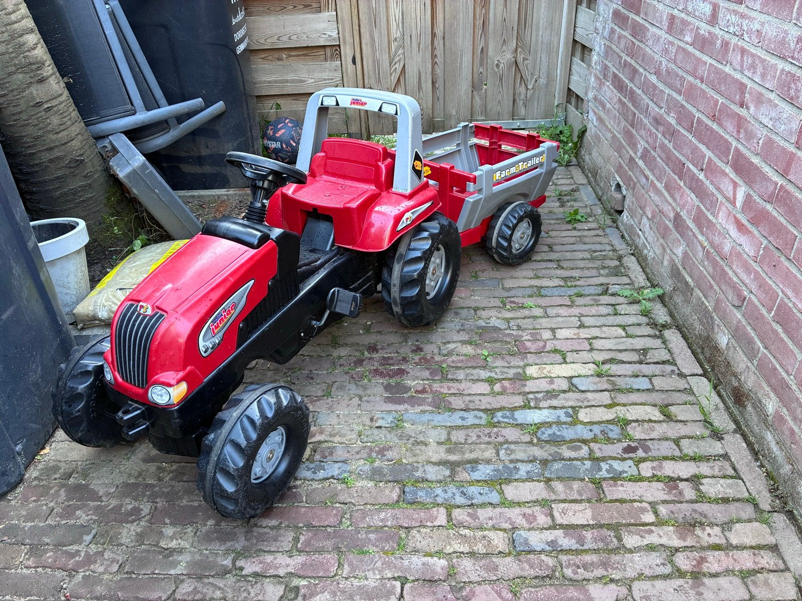 Rolly Toys tractor met aanhanger Rood/Zwart, Ophalen, Gebruikt