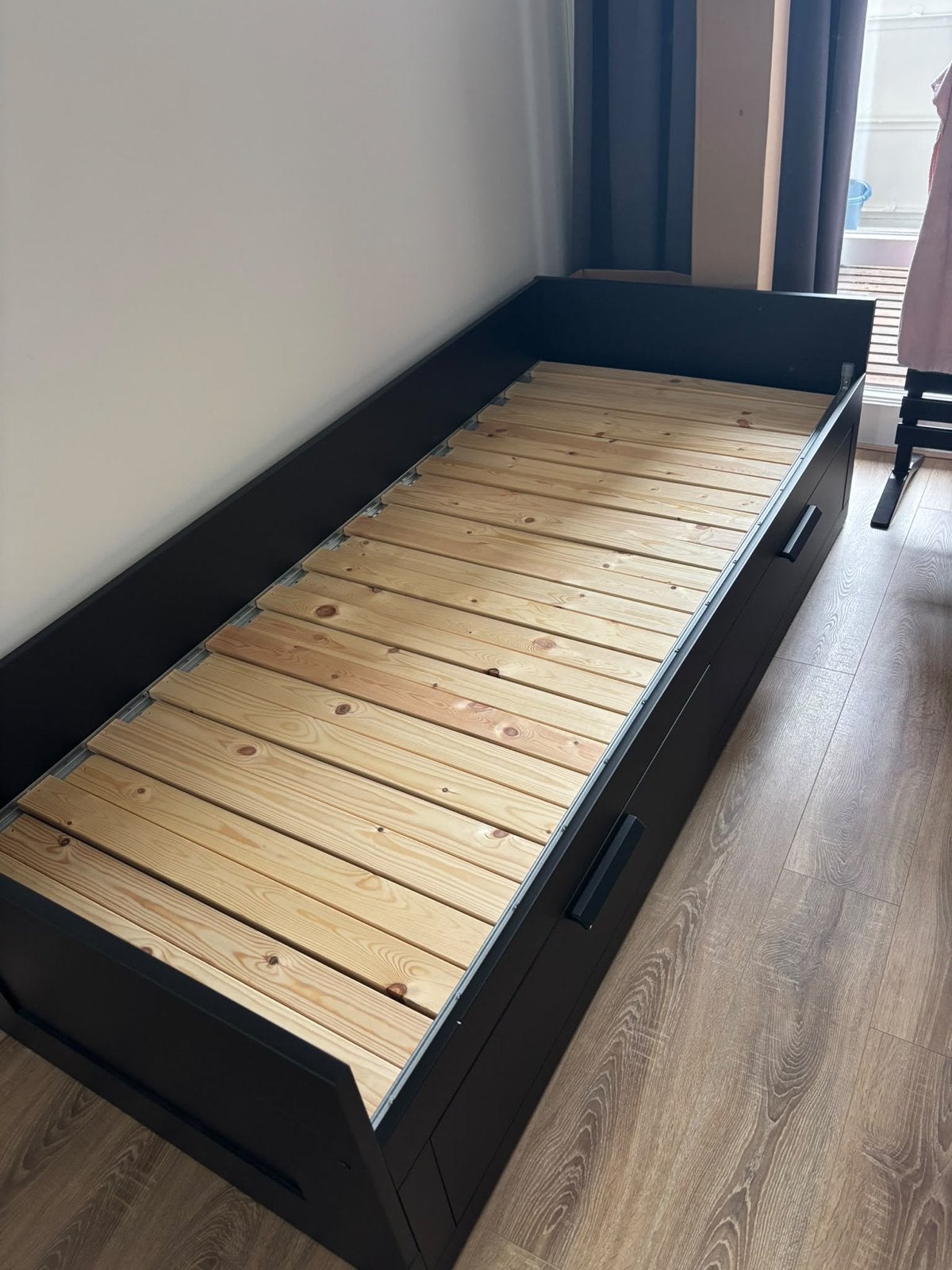 IKEA BRIMNES bedframe zwart, Ophalen, Gebruikt, Eenpersoons, Zwart