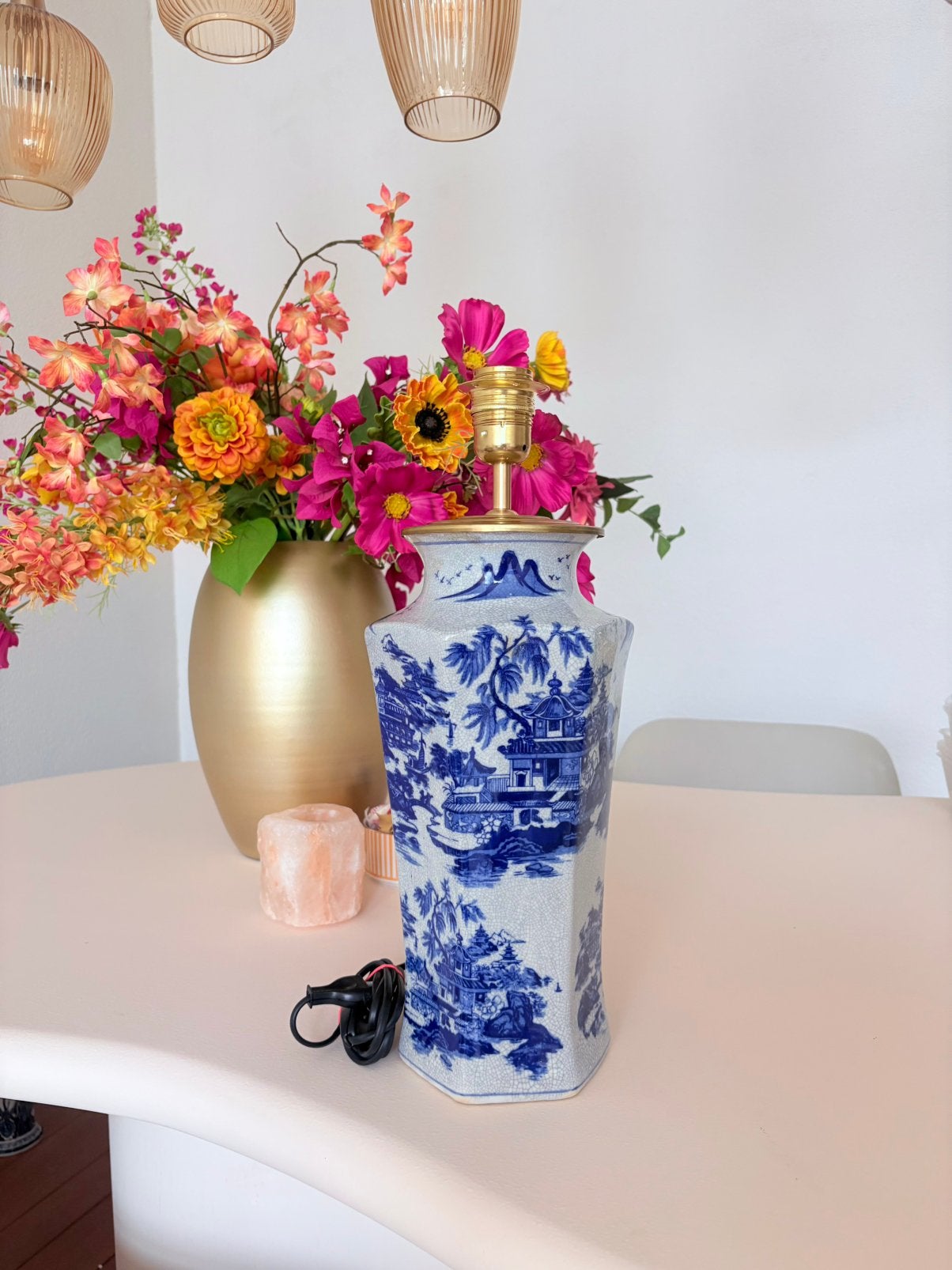 Vaaslamp, Huis en Inrichting, Ophalen, Zo goed als nieuw, Blauw