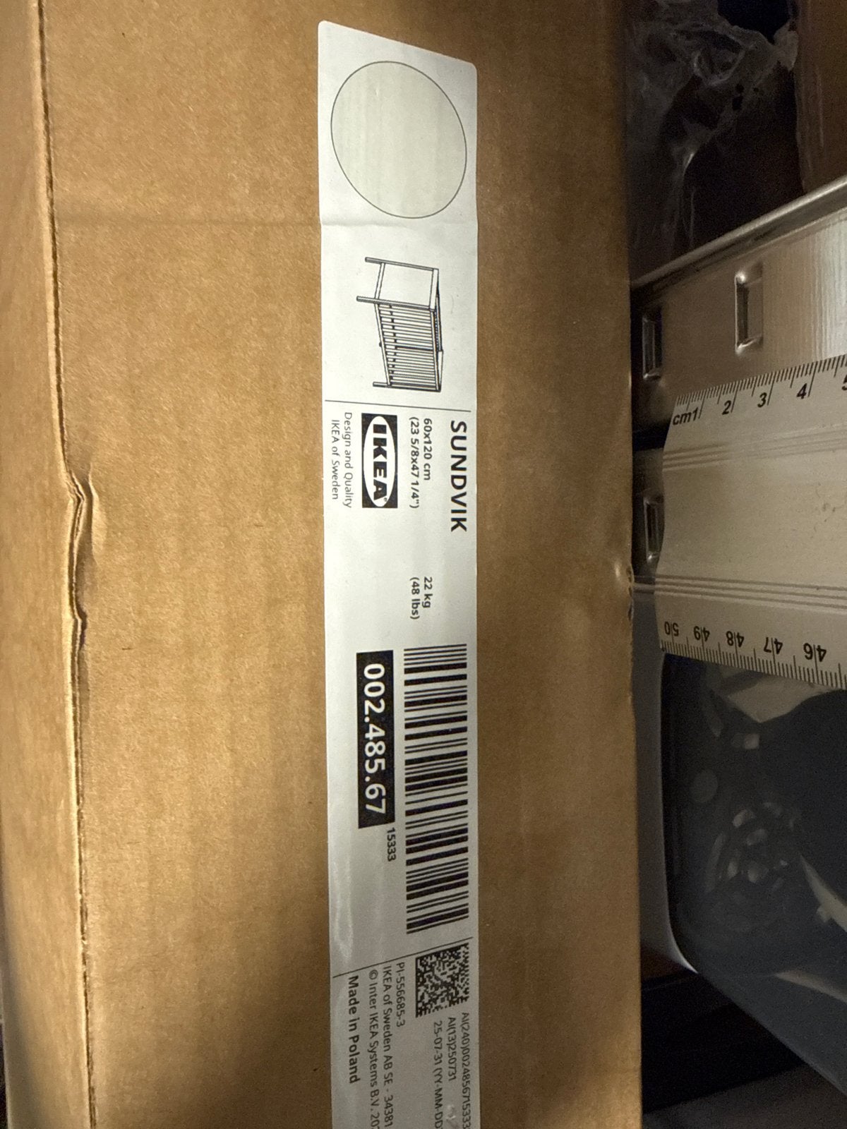 Ikea Sundvik babybed 60x120 - Nieuw in doos, Ophalen, Nieuw, 140 tot 160 cm, Lattenbodem