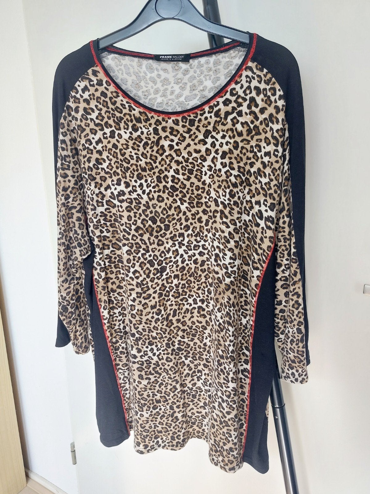 Frank Walder lang shirt met panterprint maat 46, Kleding | Dames, Zwart, Zo goed als nieuw, Frank Walder, Shirt of Top