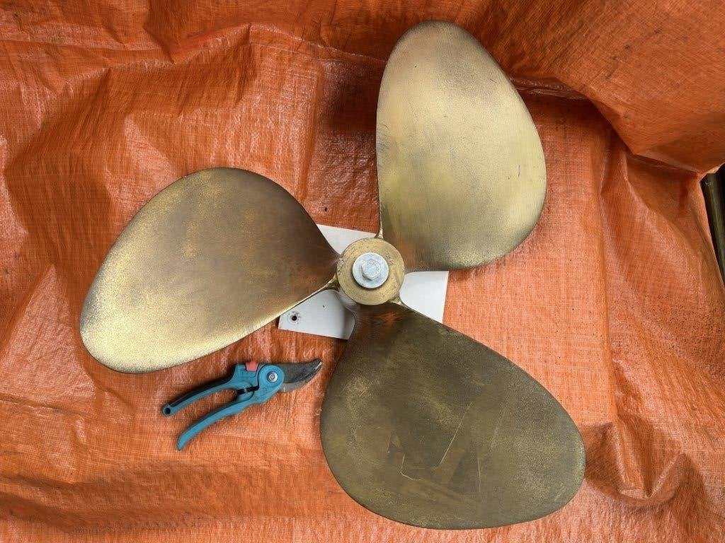 Bronzen scheepsschroef met 3 bladen Gieterij van Voorden, Watersport en Boten, Bootonderdelen, Ophalen, Gebruikt, Motor en Techniek