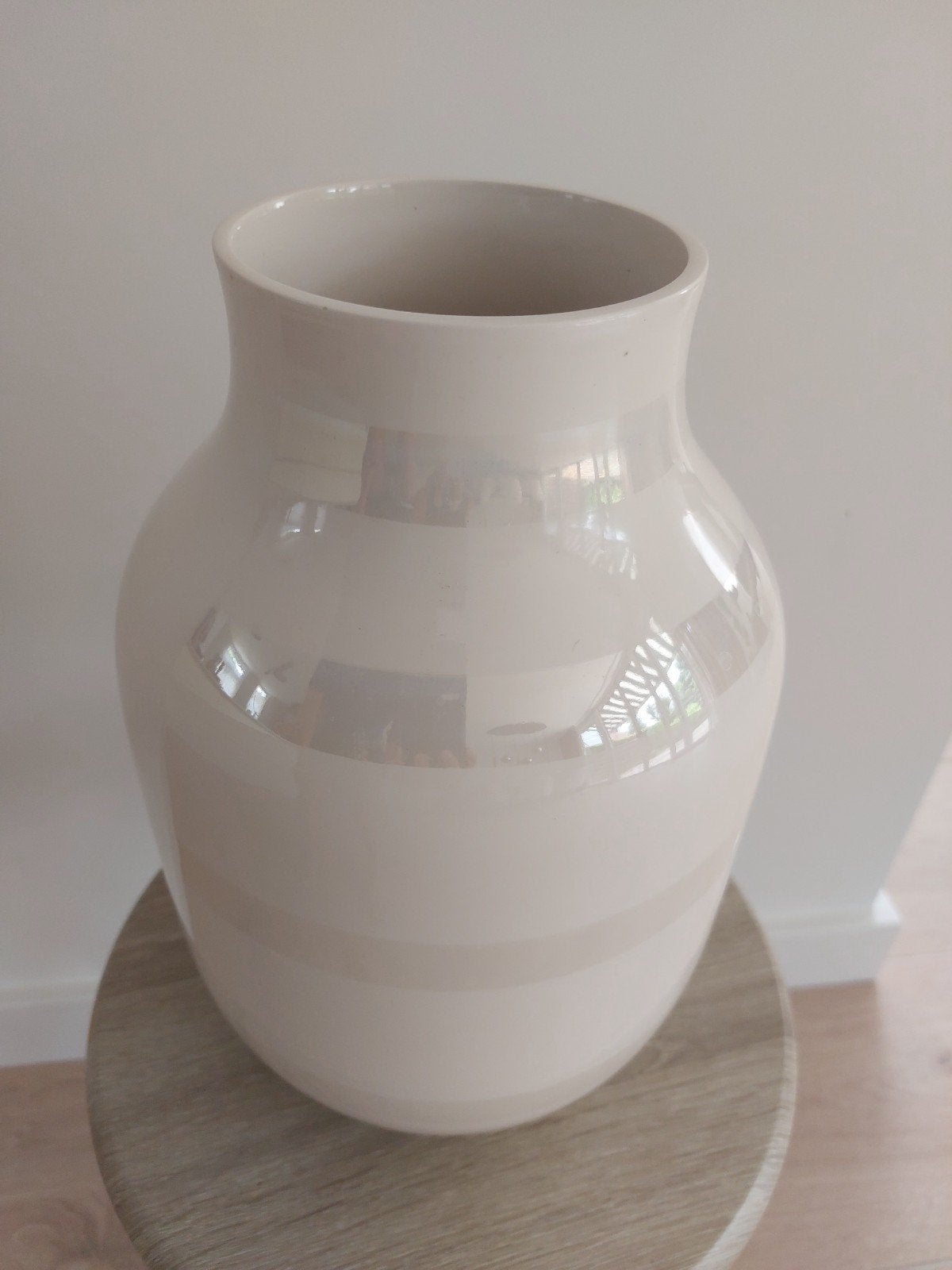 Kähler Omaggio Vaas Wit/Parelmoer 30 cm, Ophalen, Wit, Aardewerk of Porselein, Zo goed als nieuw