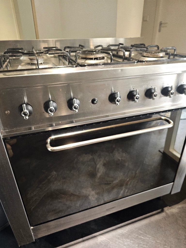 Gasfornuis met elektrische oven, Witgoed en Apparatuur, Fornuizen, Ophalen, Gebruikt, Gas, Vrijstaand