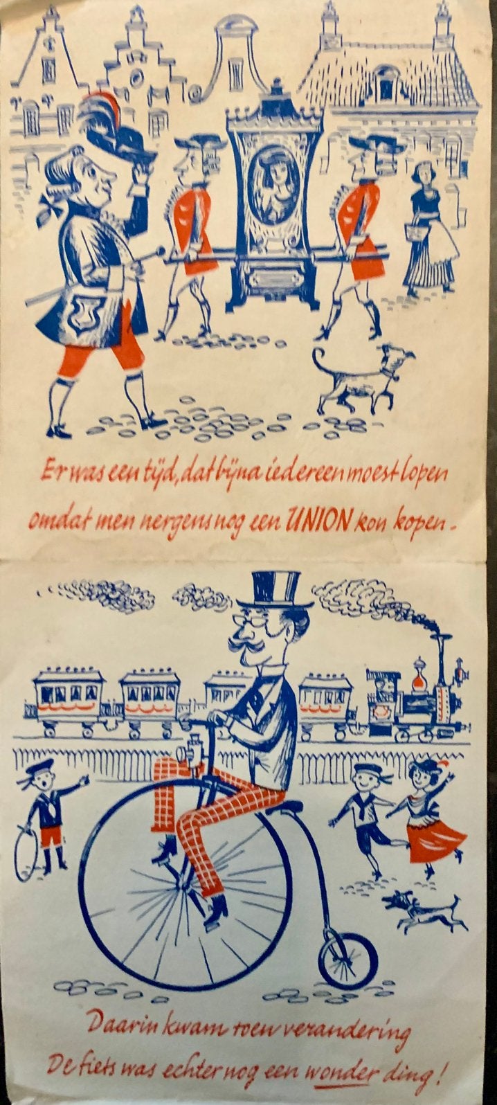 Nostalgische folder van Union fiets, met verkeersborden, Fietsen en Brommers, Verzenden, Gebruikt