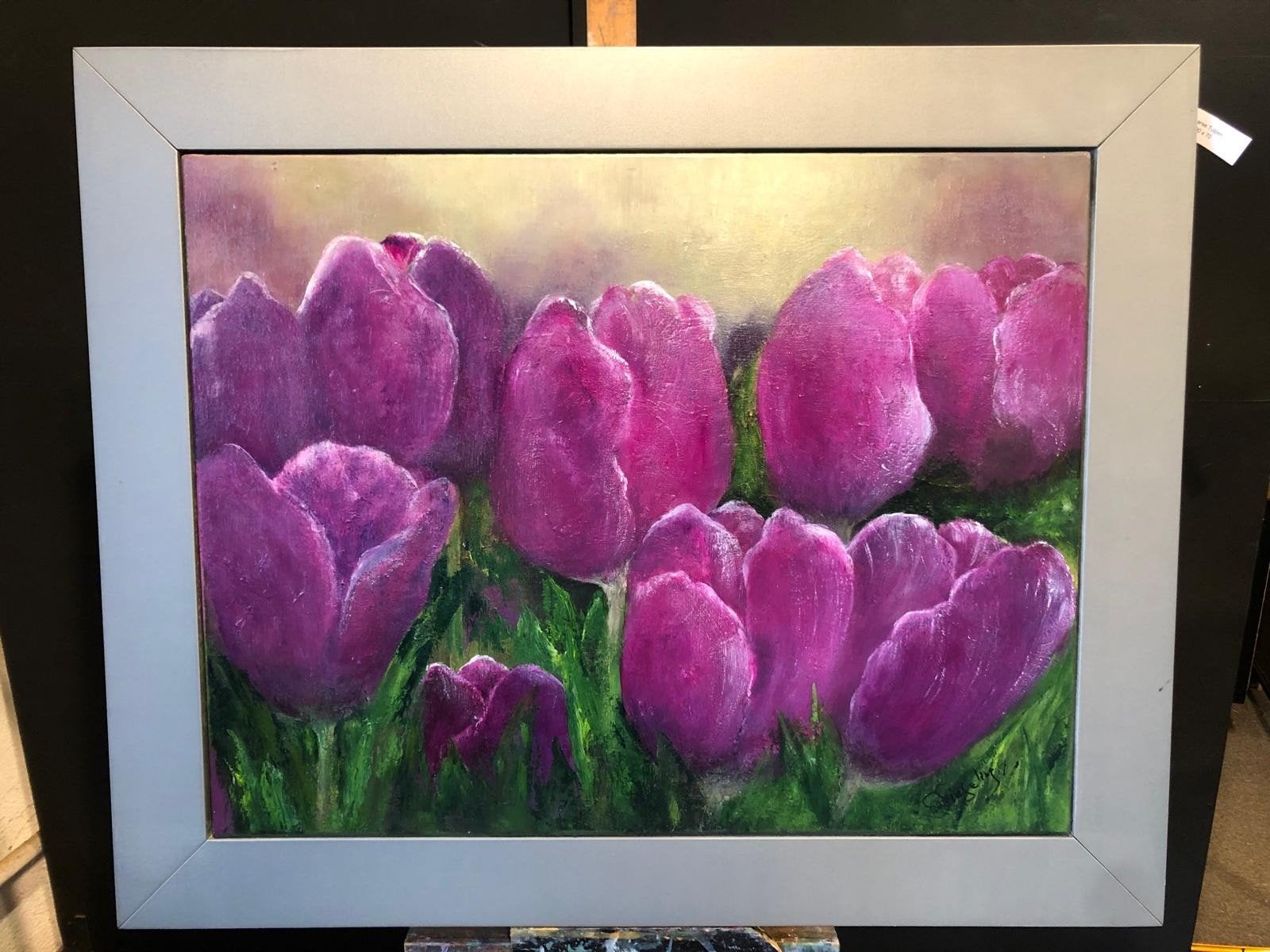 olieverfschilderij Tulpen, Huis en Inrichting, Ophalen, Zo goed als nieuw, Minder dan 50 cm, Schilderij