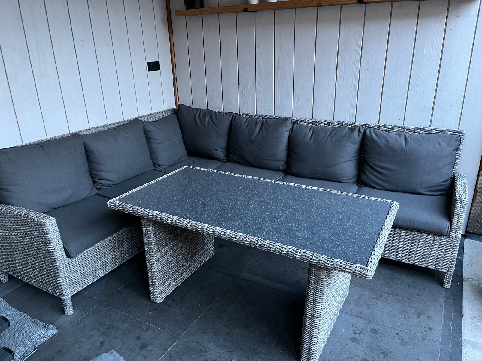 Tuinset incl kussens, Ophalen, 5 zitplaatsen, Gebruikt, Rotan