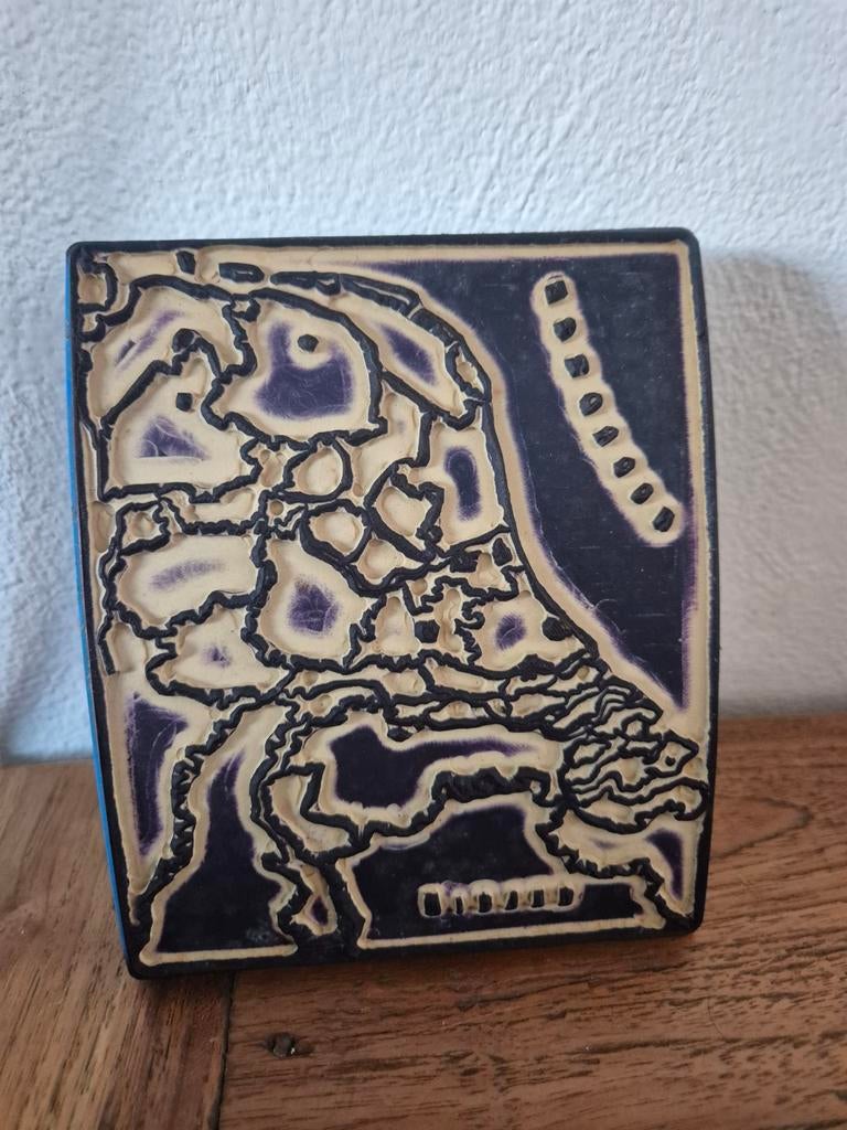 Vintage landkaartstempel van Nederland - collector's item, Ophalen of Verzenden, Houten stempel