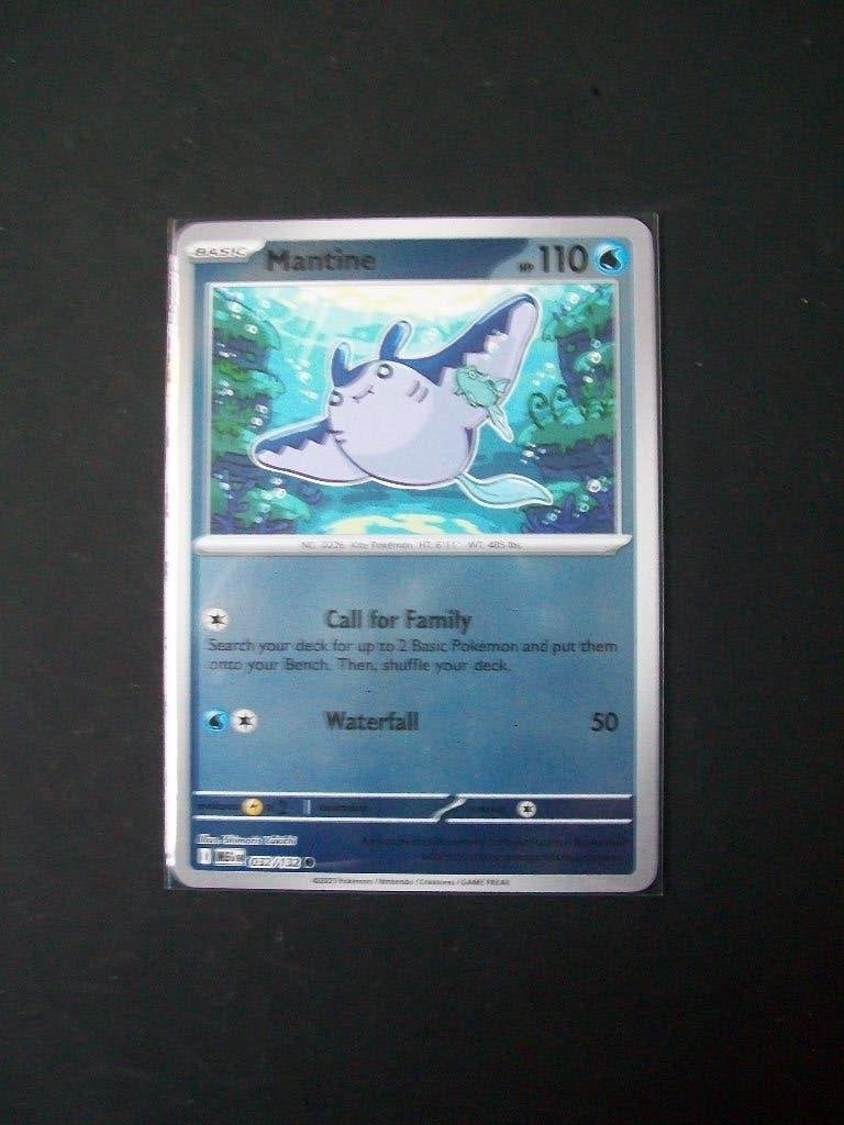 2621. Nieuwe Pokemon Kaart holofoil MANTINE HP 110 (032/132), Verzenden, Nieuw, Losse kaart, Foil