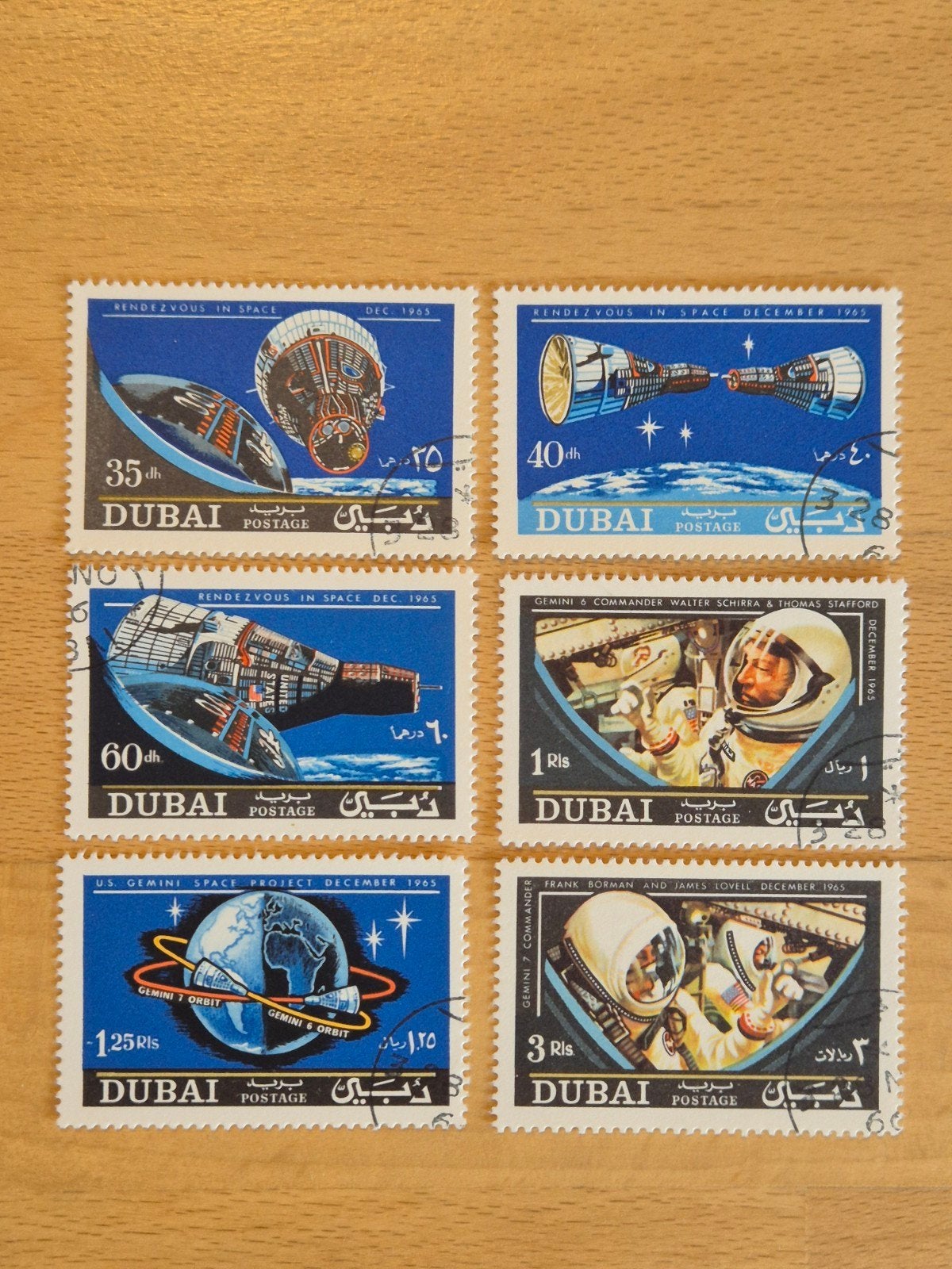 Dubai 1966 ruimtevaart, Postzegels en Munten, Ophalen of Verzenden, Gestempeld, Midden-Oosten