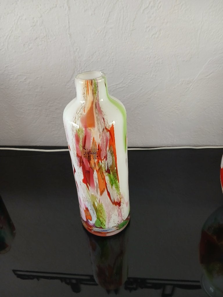 Fidrio mixed colours vaas, Overige kleuren, Ophalen of Verzenden, Minder dan 50 cm, Glas