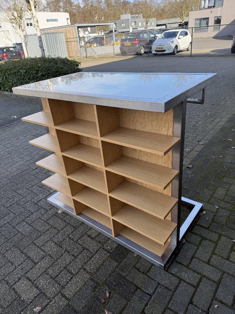 WINKEL KLEDING DISPLAY (licht gebarste glasplaat), Ophalen, Gebruikt