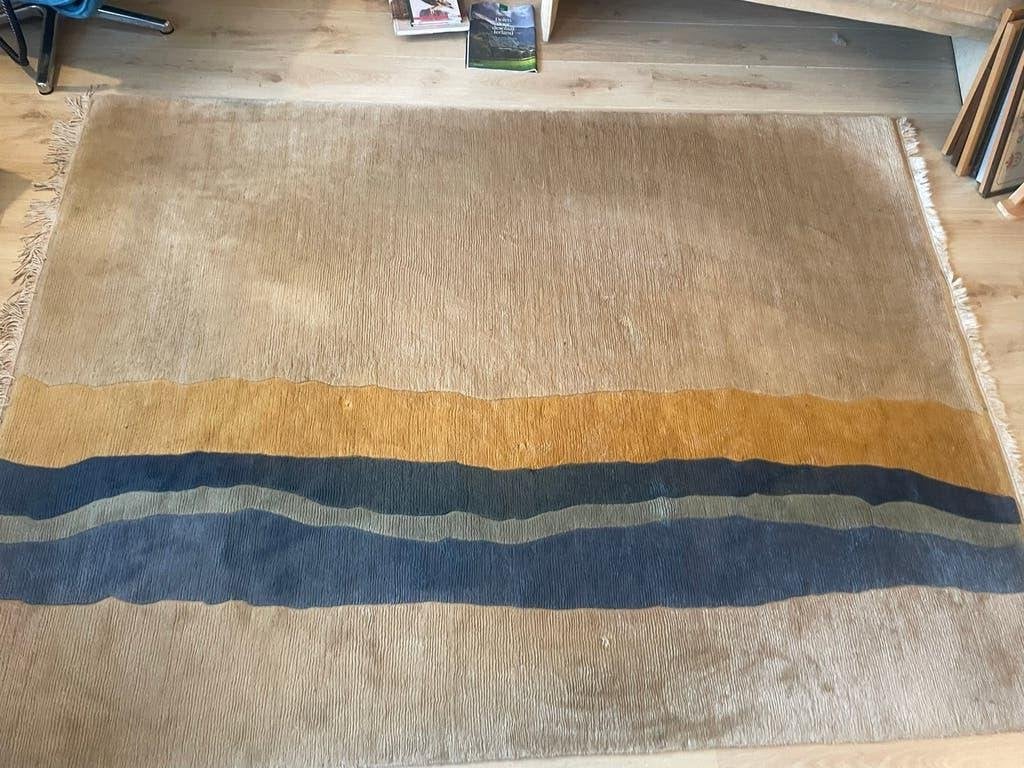 Handgeknoopt wollen vloerkleed 174x236 cm, Huis en Inrichting, Ophalen, Gebruikt, Beige, 150 tot 200 cm