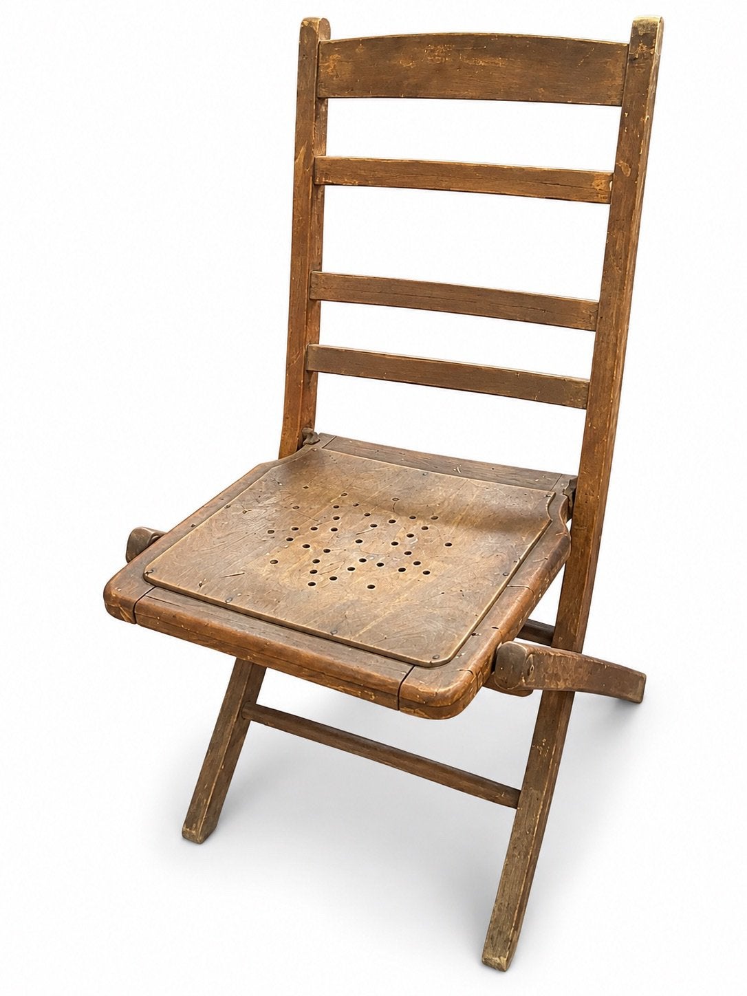 Antieke houten klapstoel – Vintage – Authentiek, Huis en Inrichting, Ophalen, Gebruikt, Bruin, Eén