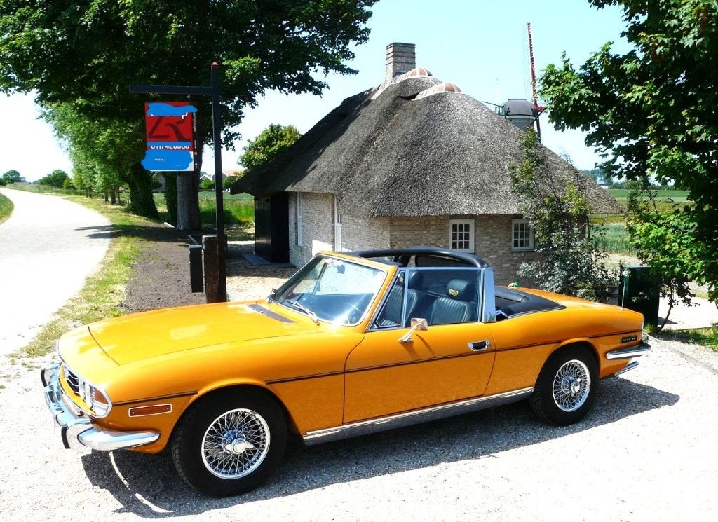 Triumph Stag V8 convertible, Elektrische ramen, Achterwielaandrijving, Cabriolet, Geel