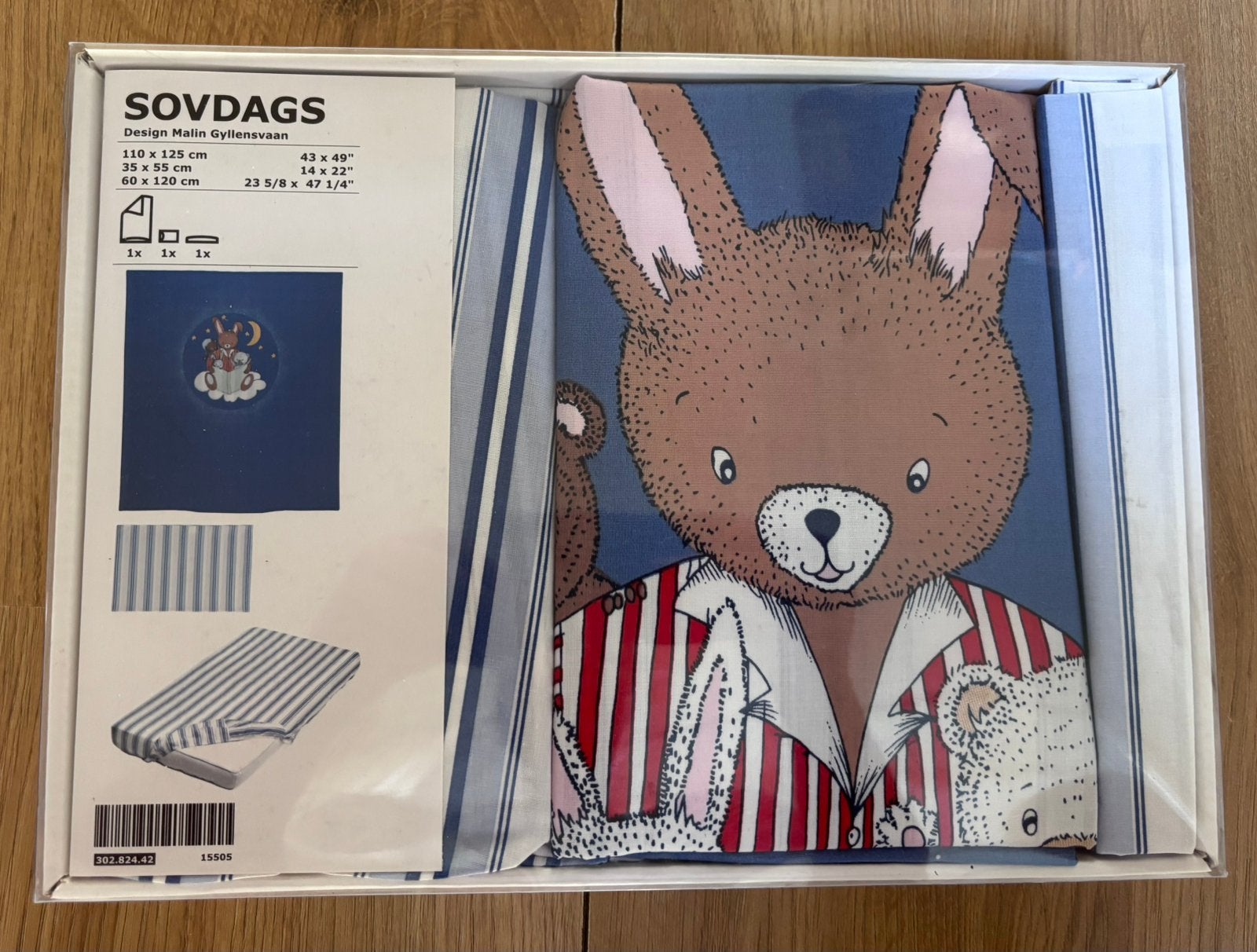 Nieuw in doos: IKEA SOVDAGS baby beddengoedset (4-delig), Ophalen, Ledikant, Beddengoedset, Nieuw