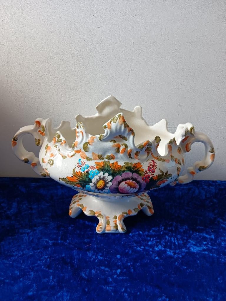 Vintage Bassano bloemstukhouder uit Italië, Antiek en Kunst, Antiek | Vazen, Ophalen of Verzenden