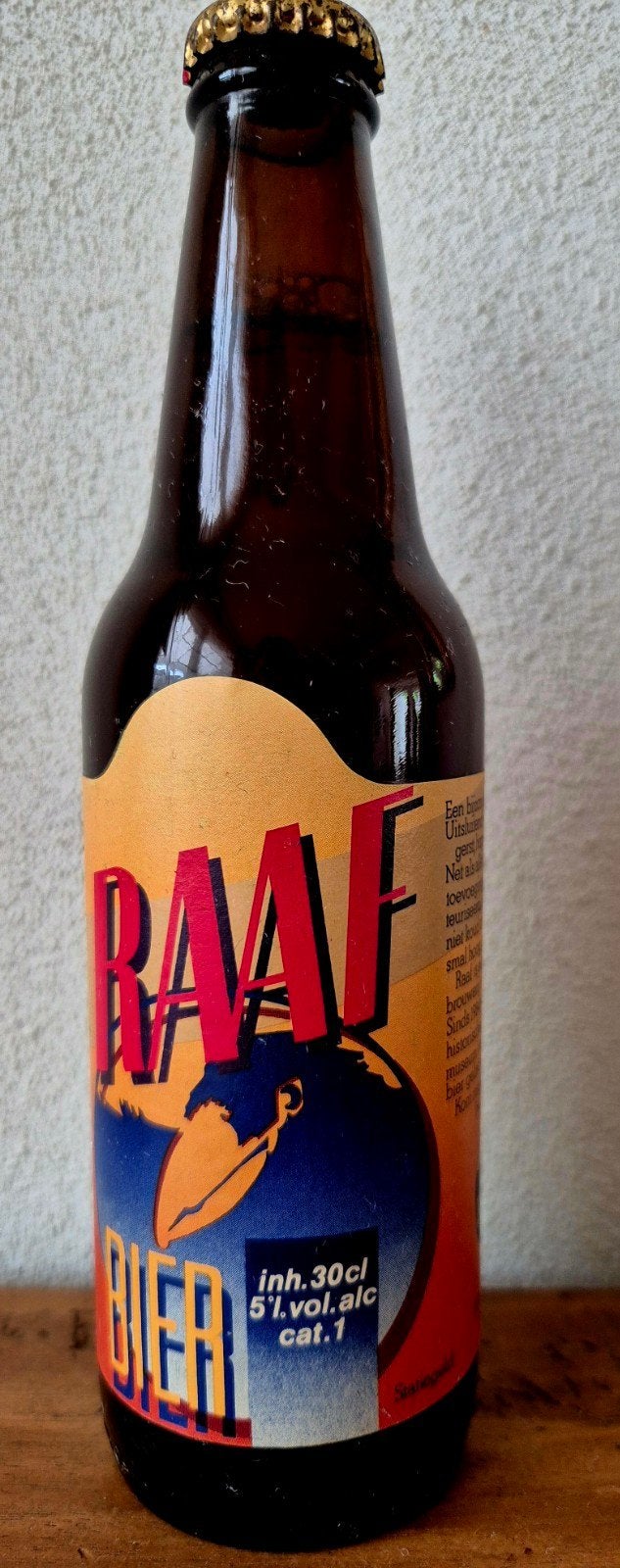 1987 Fles RAAF bier 0,3ltr  br. RAAF HEUMEN. Verzamelen, Verzamelen, Ophalen of Verzenden, Zo goed als nieuw, Flesje(s), Overige merken