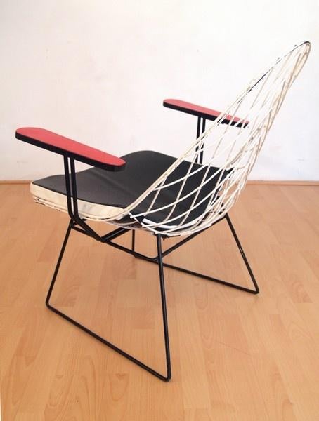 Draad fauteuil atrb. Cees Braakman en A.Dekker mid century, Ophalen, Gebruikt, -, -