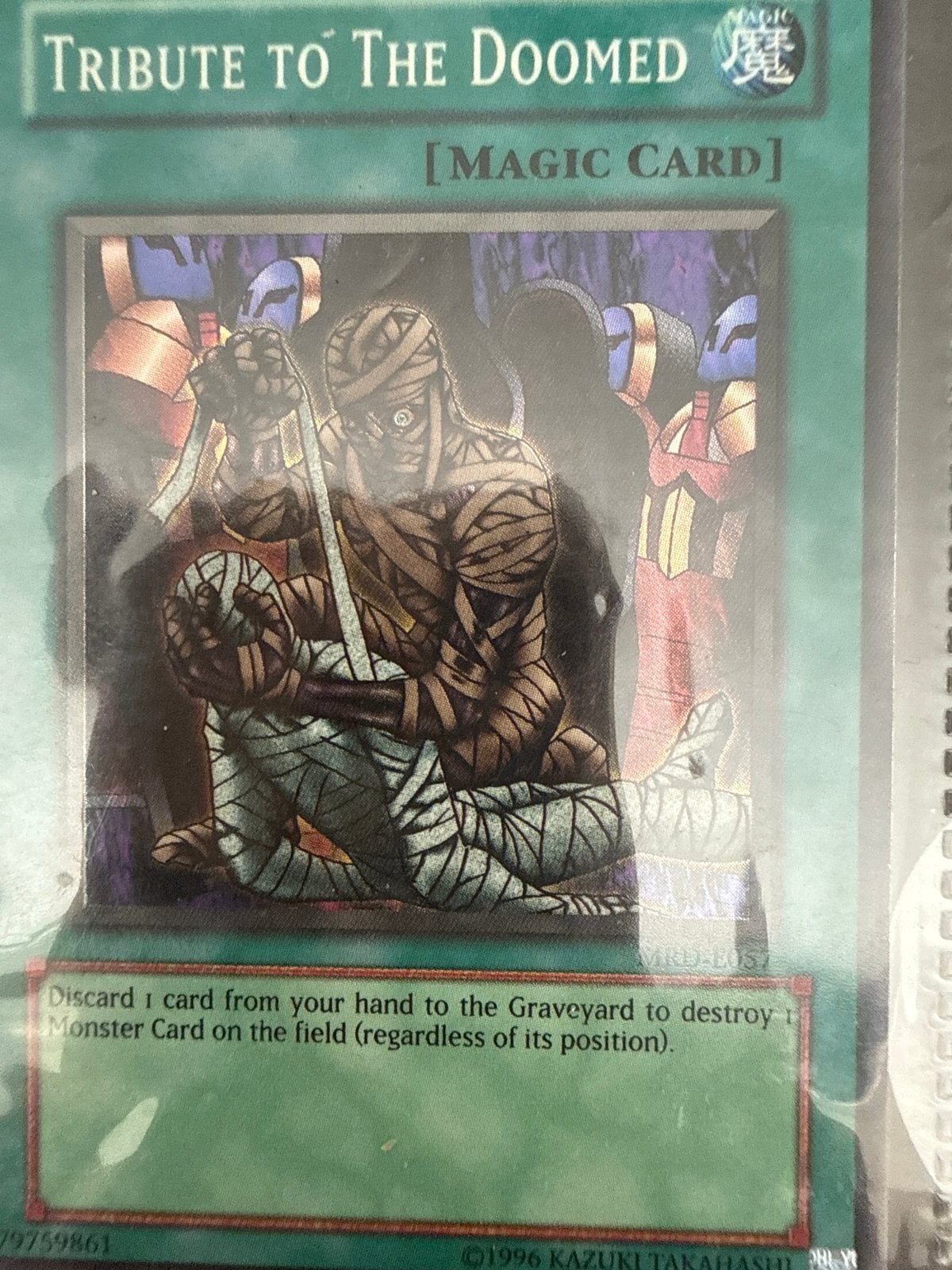 Yu-Gi-Oh! Tribute to The Doomed - Magic Card, Ophalen of Verzenden, Gebruikt, Losse kaart