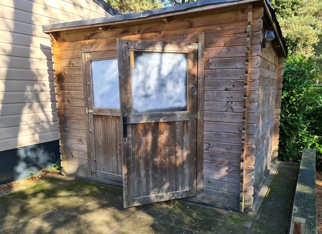 Houten schuur in goede staat, Tuin en Terras, Schuur, 2 ramen, Hout, Ophalen