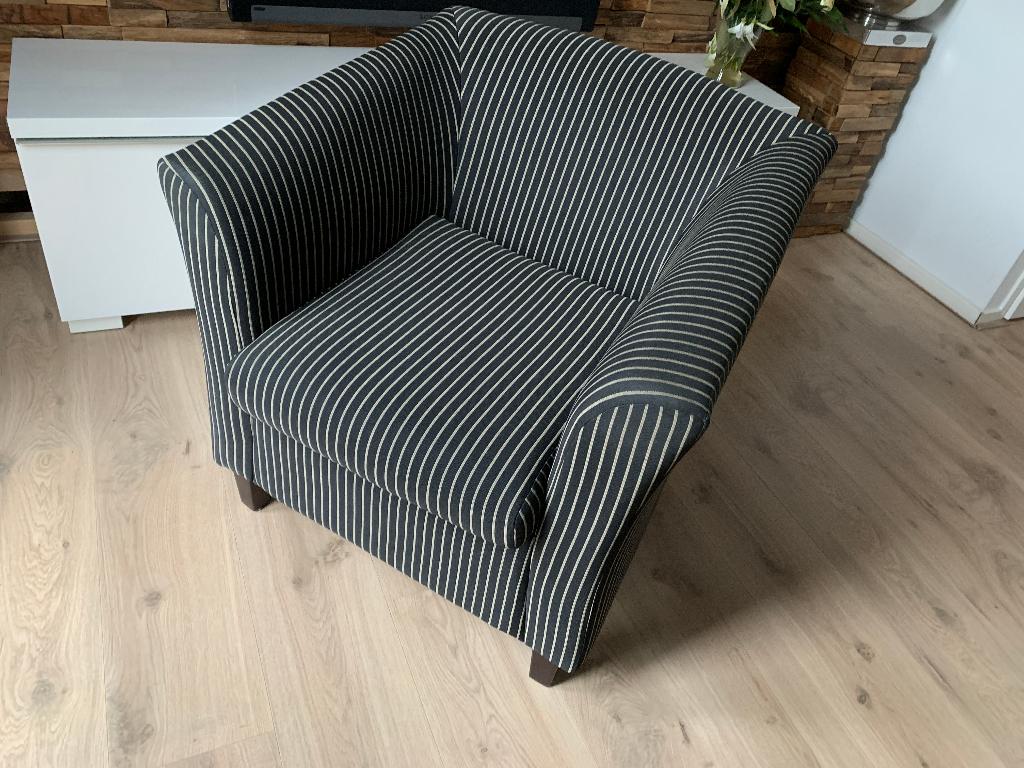 Prachtige Fauteuil Antracietkleurig, Ophalen, Gebruikt, 75 tot 100 cm, Stof