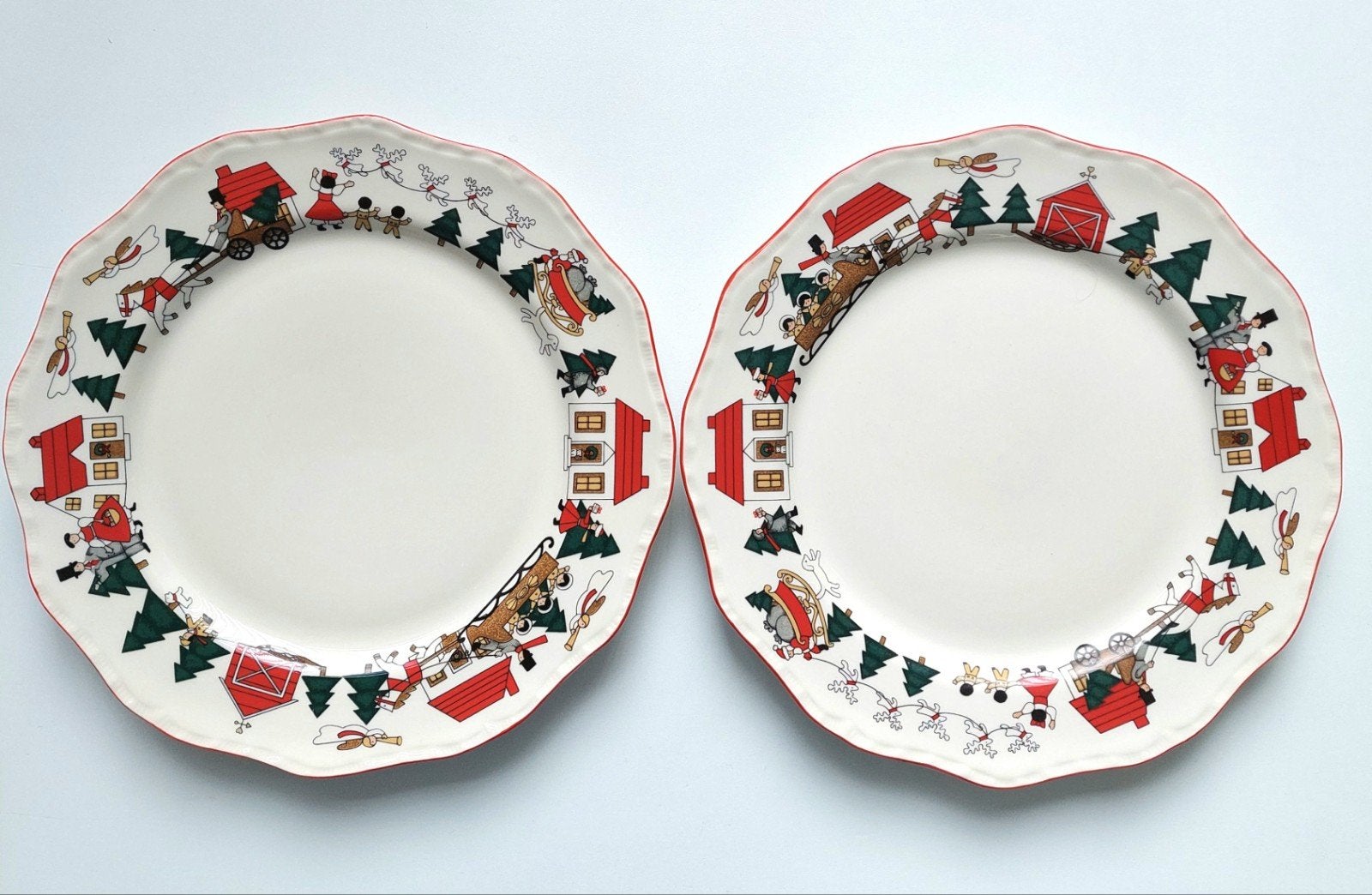 2 st. Mason's Christmas Village Borden Masons Dinerborden, Huis en Inrichting, Keuken | Servies, Verzenden, Gebruikt, Wedgwood