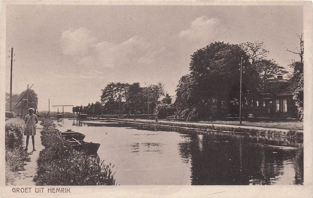 703-038-047 Groet uit Hemrik, Verzamelen, Ansichtkaarten | Nederland, Friesland, Voor 1920, Verzenden
