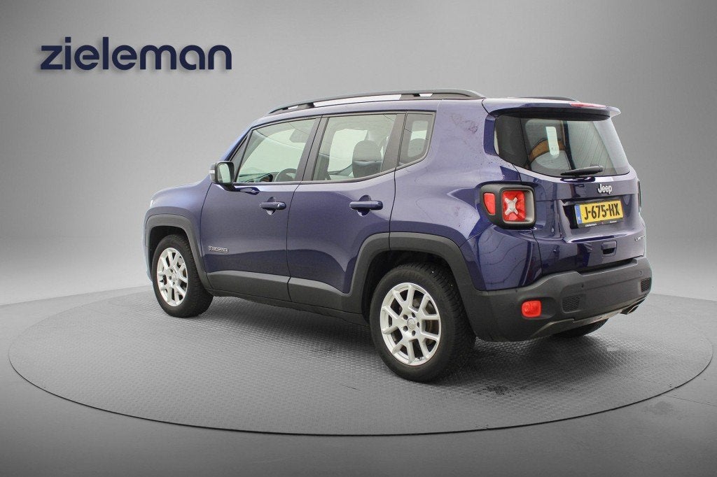 Jeep RENEGADE 1.3T Limited Automaat - Carplay, Cruise, Clima, Auto's, Gebruikt, Euro 6, 4 cilinders, Blauw