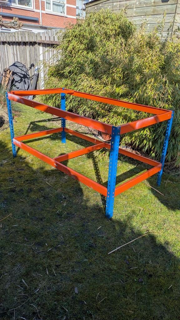 Stevige werkbank met opbergruimte, Doe-het-zelf en Verbouw, Werkbanken, Ophalen, Gebruikt, 170 cm of meer