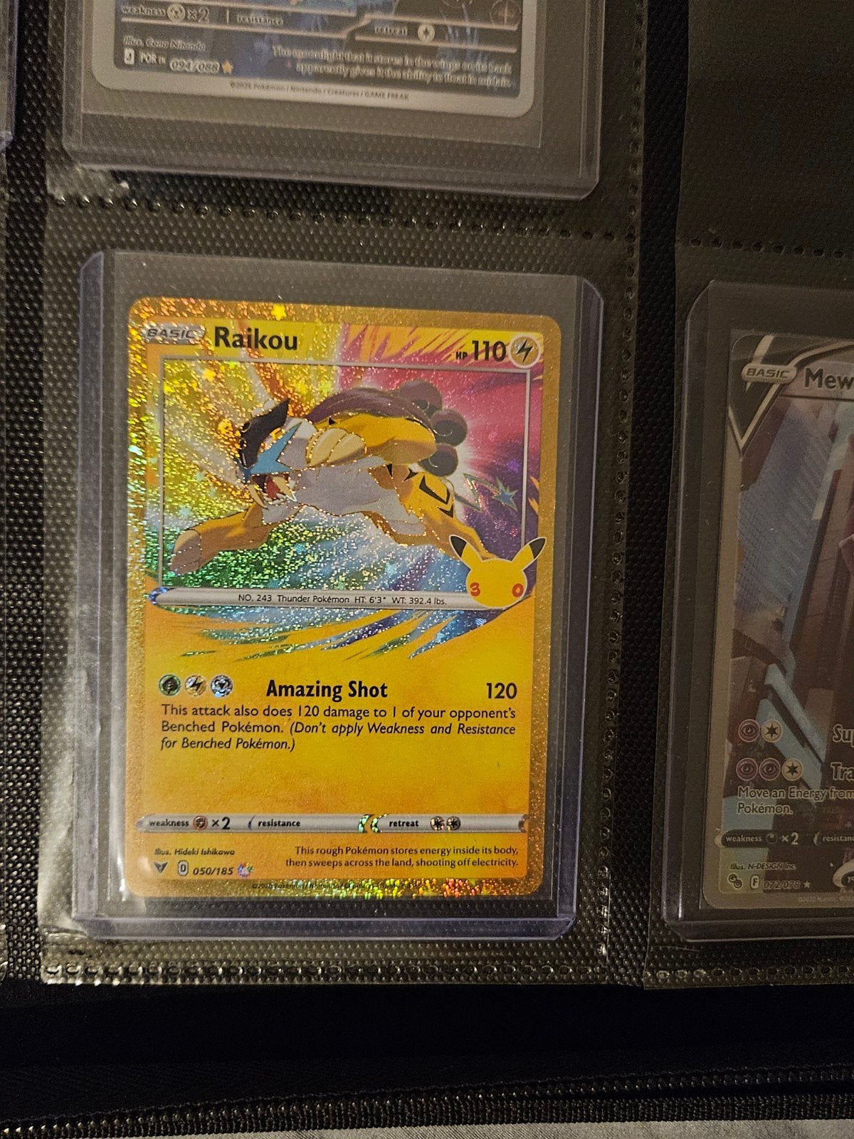 Pokemon Raikou 050/185 30C 30th Celebration, Ophalen of Verzenden, Zo goed als nieuw, Losse kaart, Foil