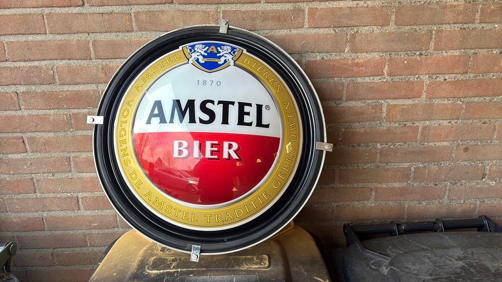 Amstel licht reclame bord, Verzamelen, Biermerken, Ophalen of Verzenden, Zo goed als nieuw, Reclamebord, Plaat of Schild, Amstel