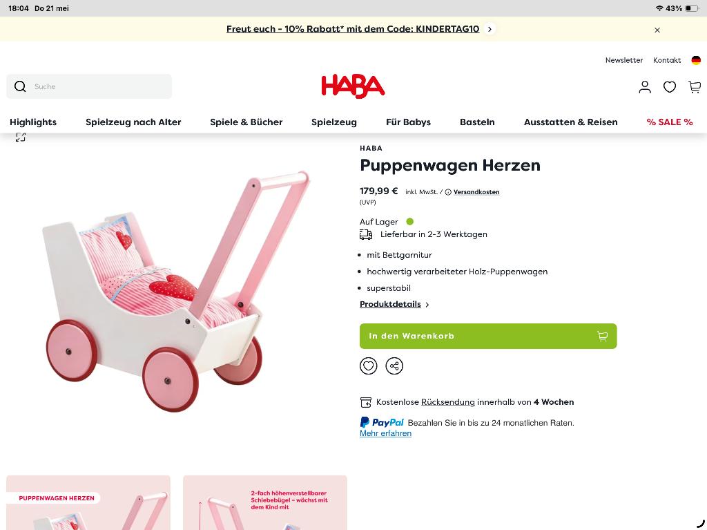 Poppenwagen, Ophalen, Gebruikt, Babypop