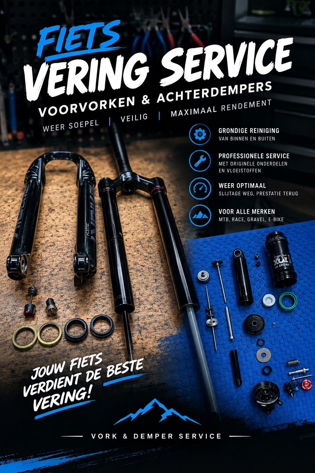 Voorvork & achterdemper service – professioneel onderhoud, Fietsen en Brommers, Ophalen of Verzenden, Zo goed als nieuw, Gravelbike