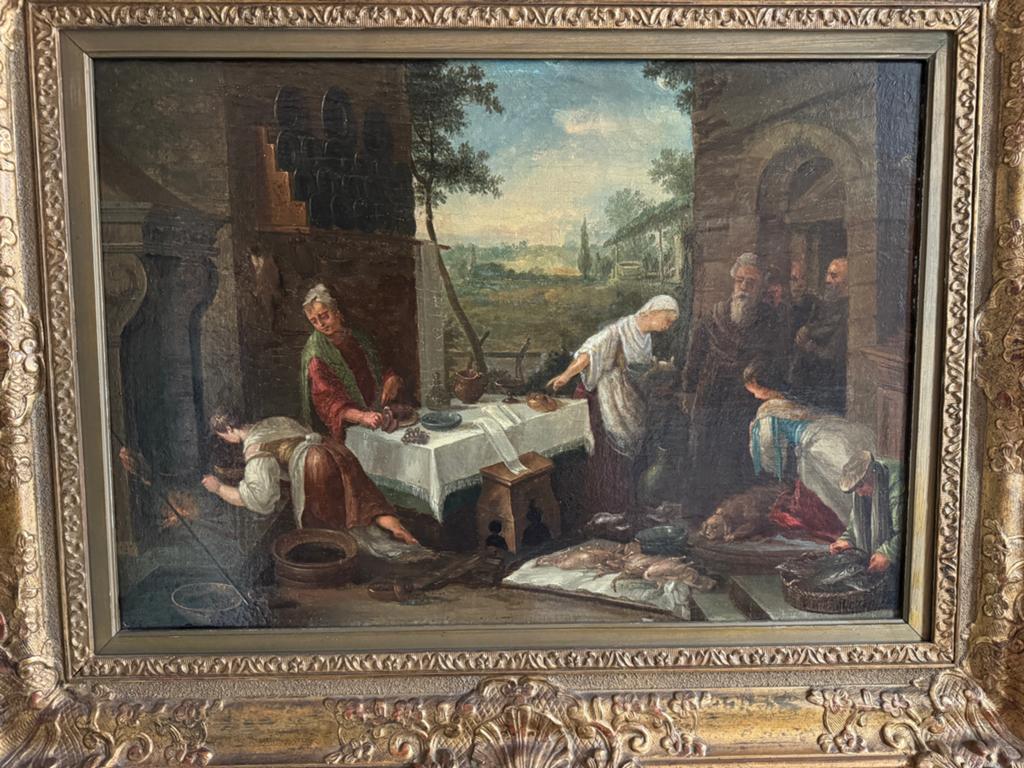Antiek Olieverf op doek schilderij: 18-19de eeuw, Antiek en Kunst, Kunst | Schilderijen | Klassiek, Ophalen