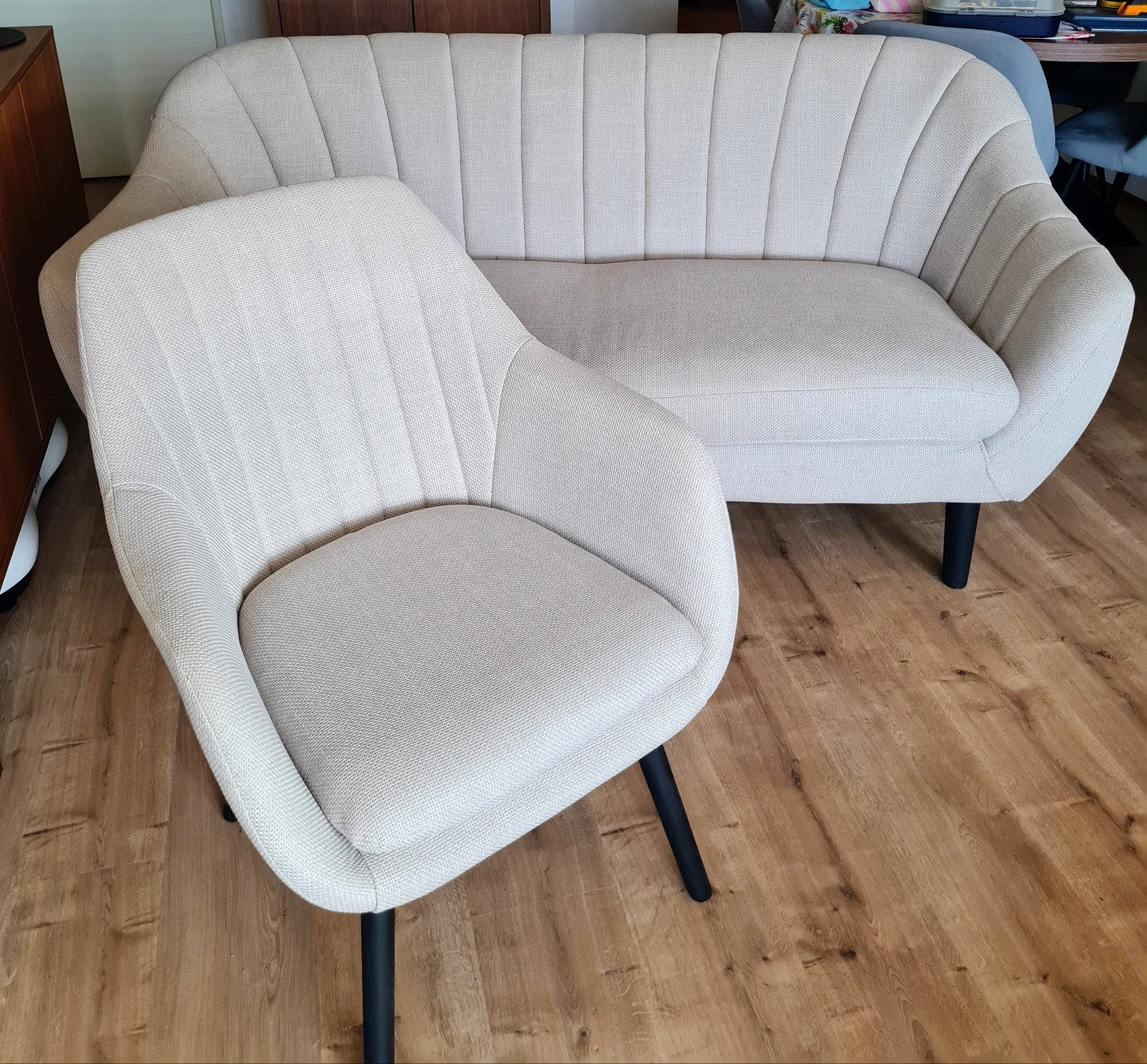 te koop: 3 zits bank en bijpassend stoeltje., Ophalen, Gebruikt, 150 tot 200 cm, Driepersoons