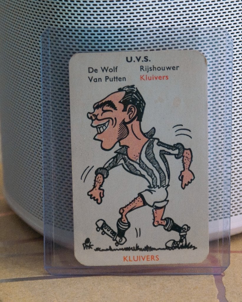 Kluivers, U.V.S. - DB 1e Divisie kwartet 1958, Ophalen of Verzenden, Gebruikt, Overige binnenlandse clubs, Poster, Plaatje of Sticker