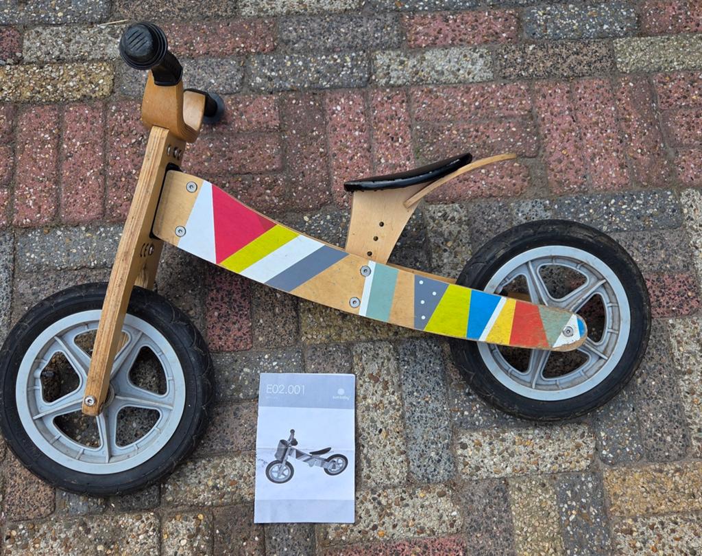 Leuke houten loopfiets, om te toveren tot driewieler, Ophalen, Gebruikt, Loopfiets